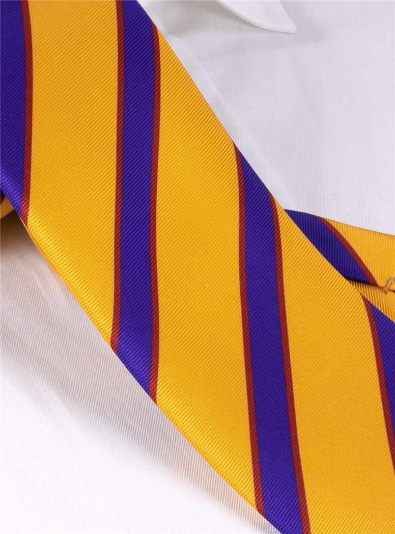 Silk Striped Tie in Marigold