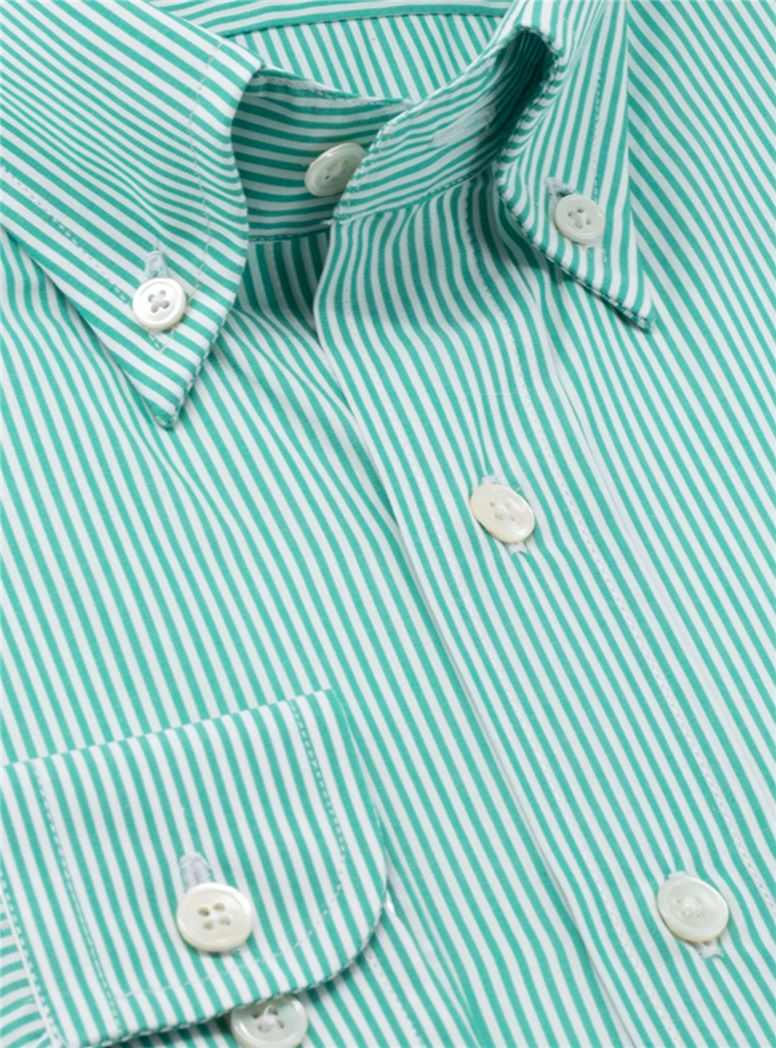 Green Bengal Stripe Button Down