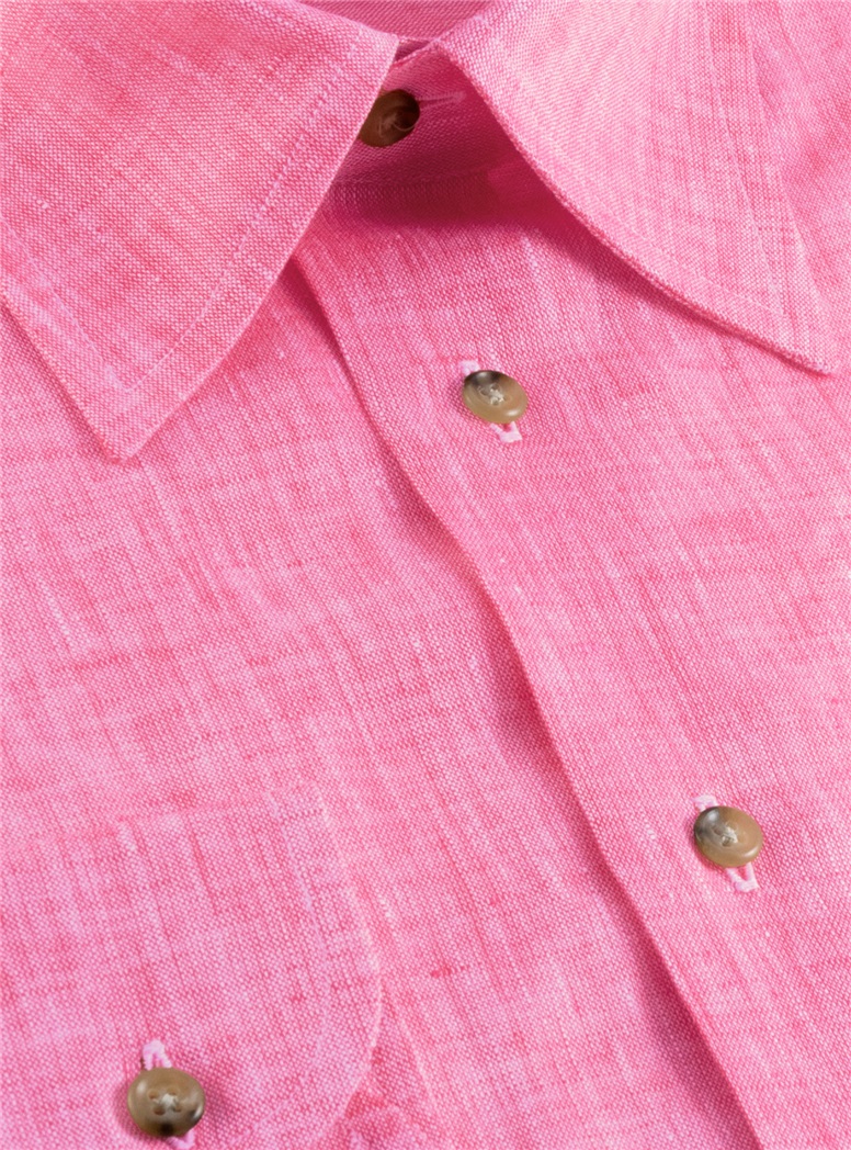 Linen Shirt in Coral