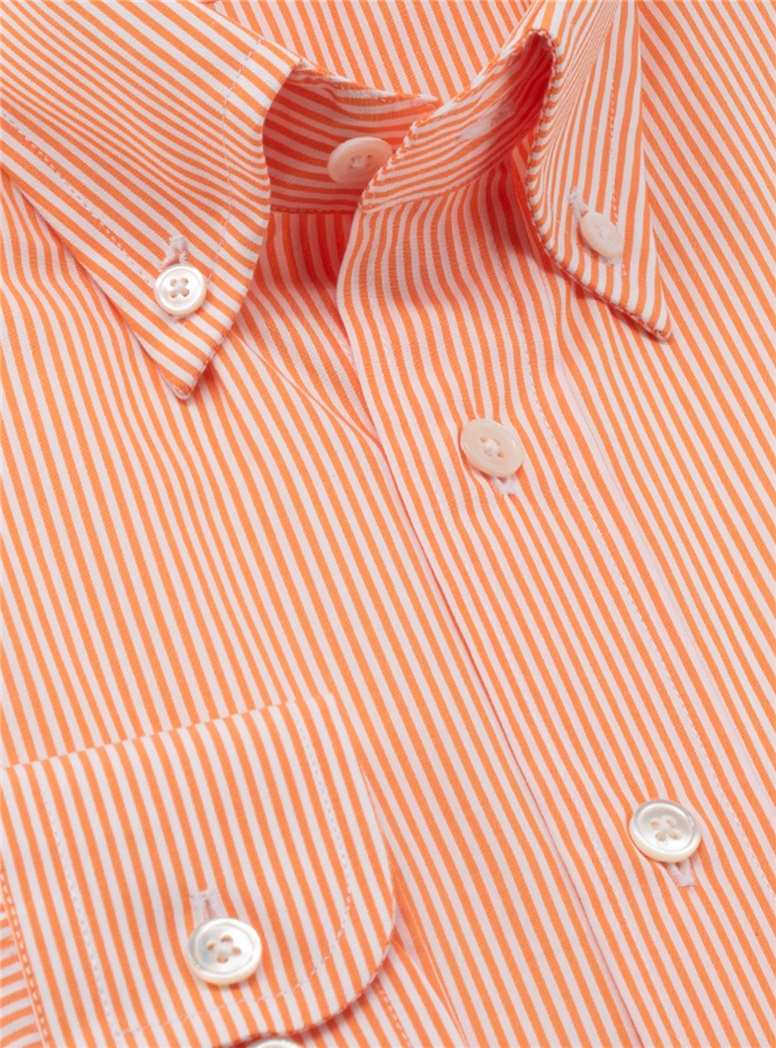 Orange Bengal Stripe Button Down