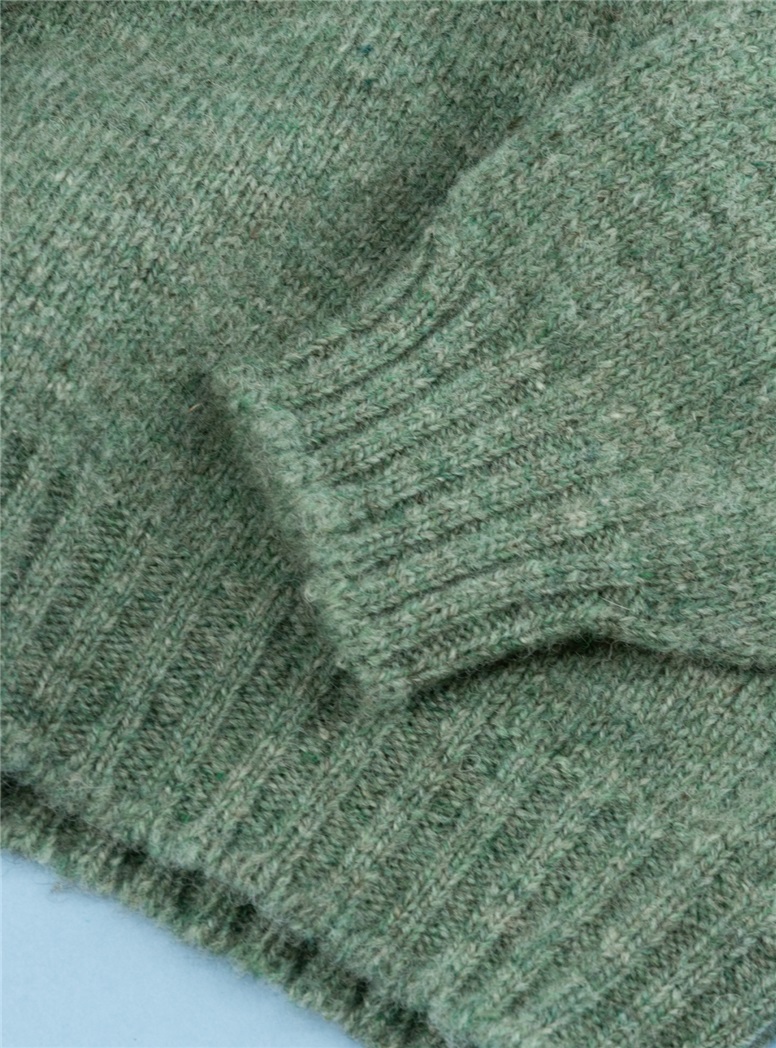 Shetland Crewneck Sweater in Laurel Green