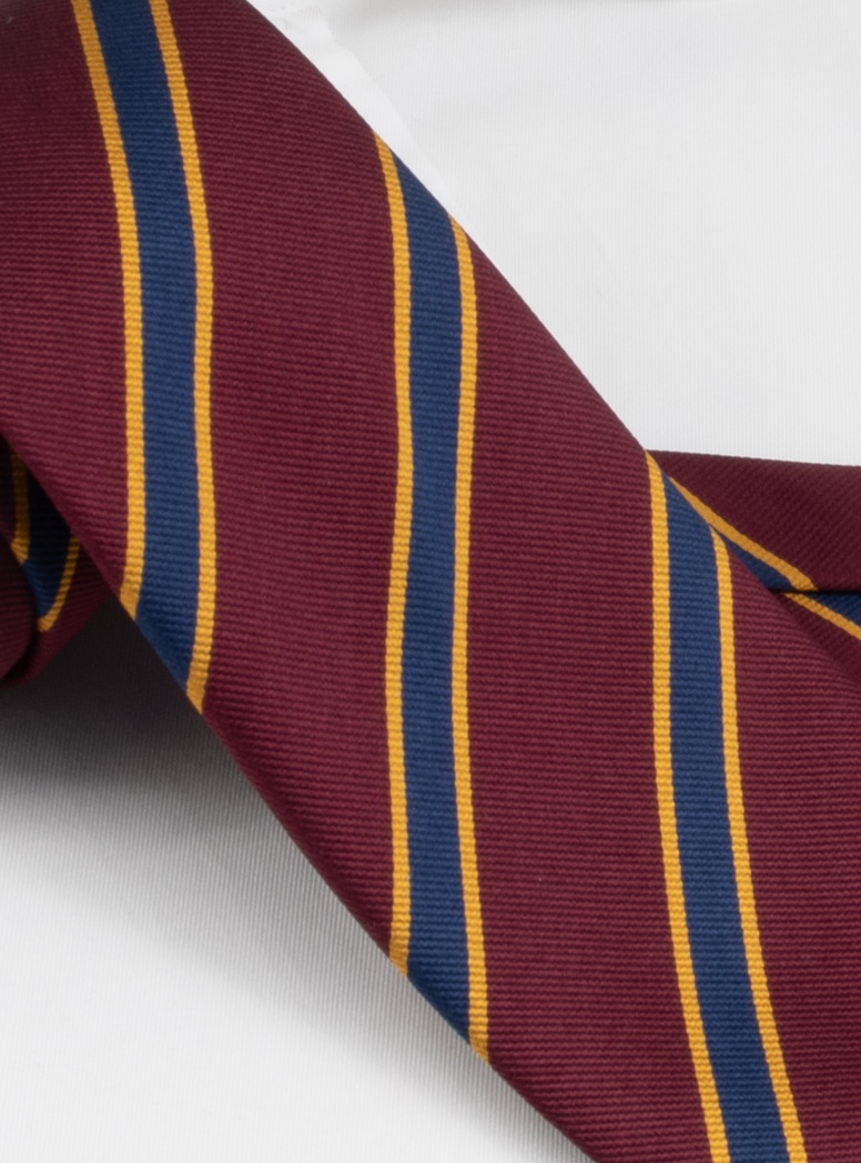 Silk Striped Tie in Wine
