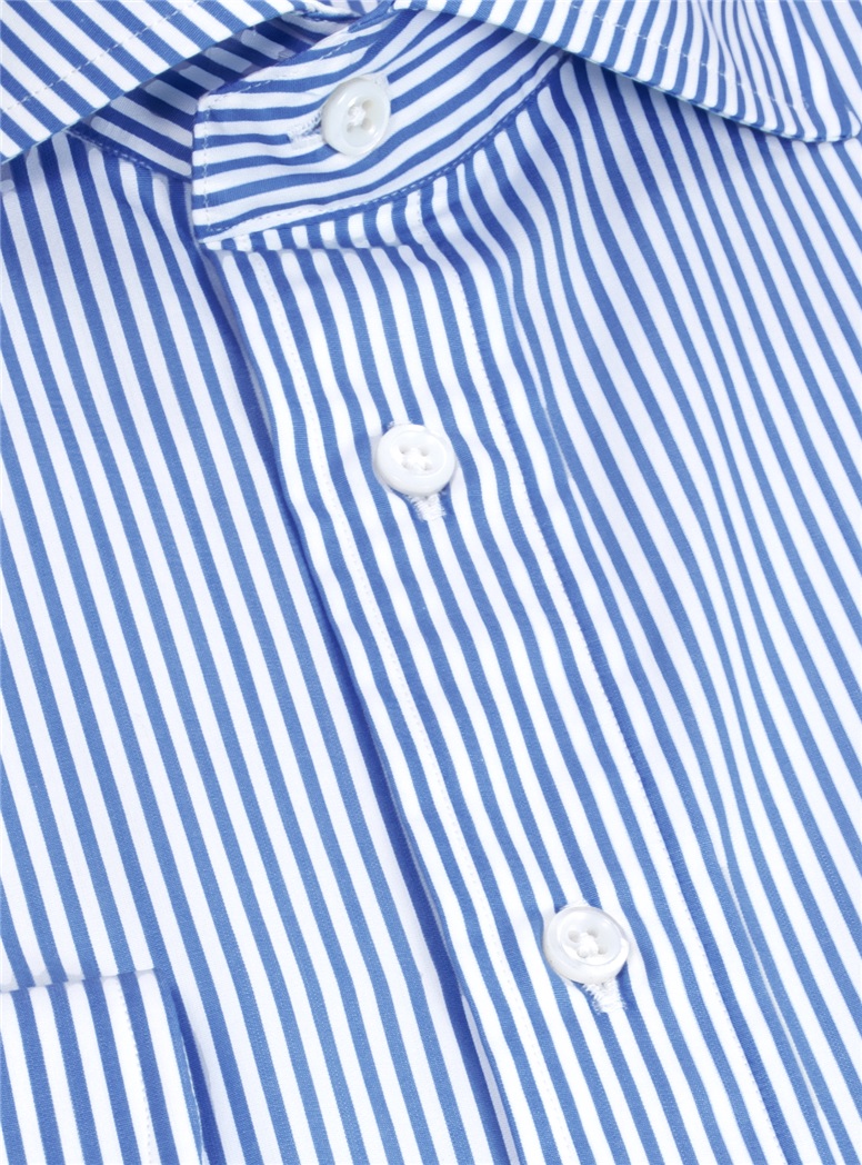 Medium Blue and White Stripe Cutaway