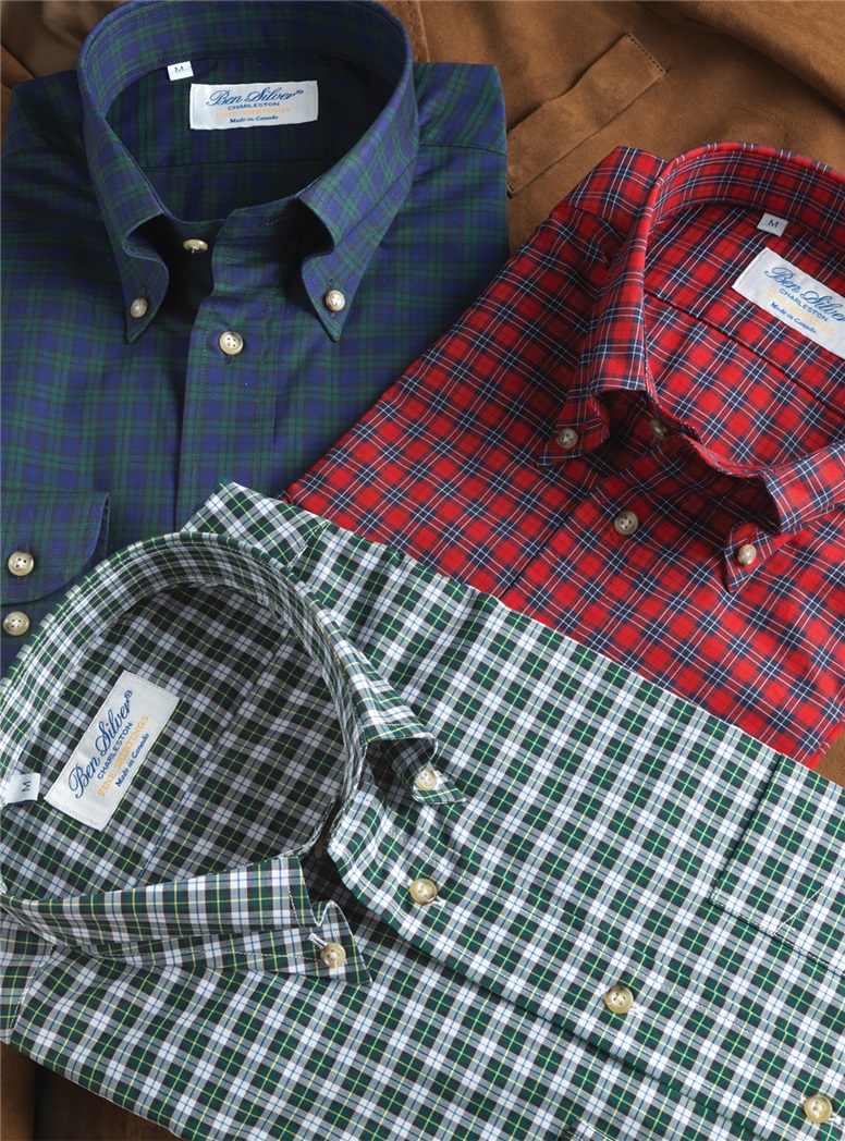 Green, Navy and Yellow Tartan Button Down