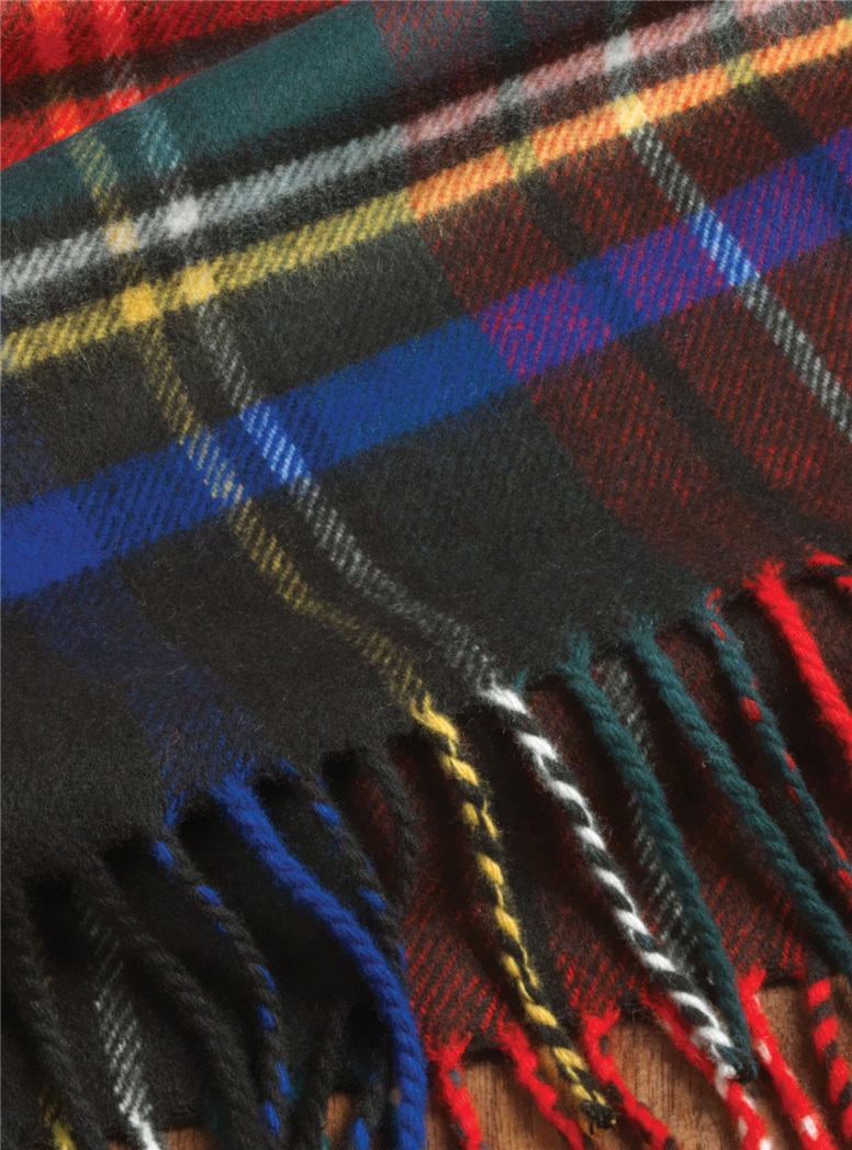 Black Stewart Tartan Wool Scarf