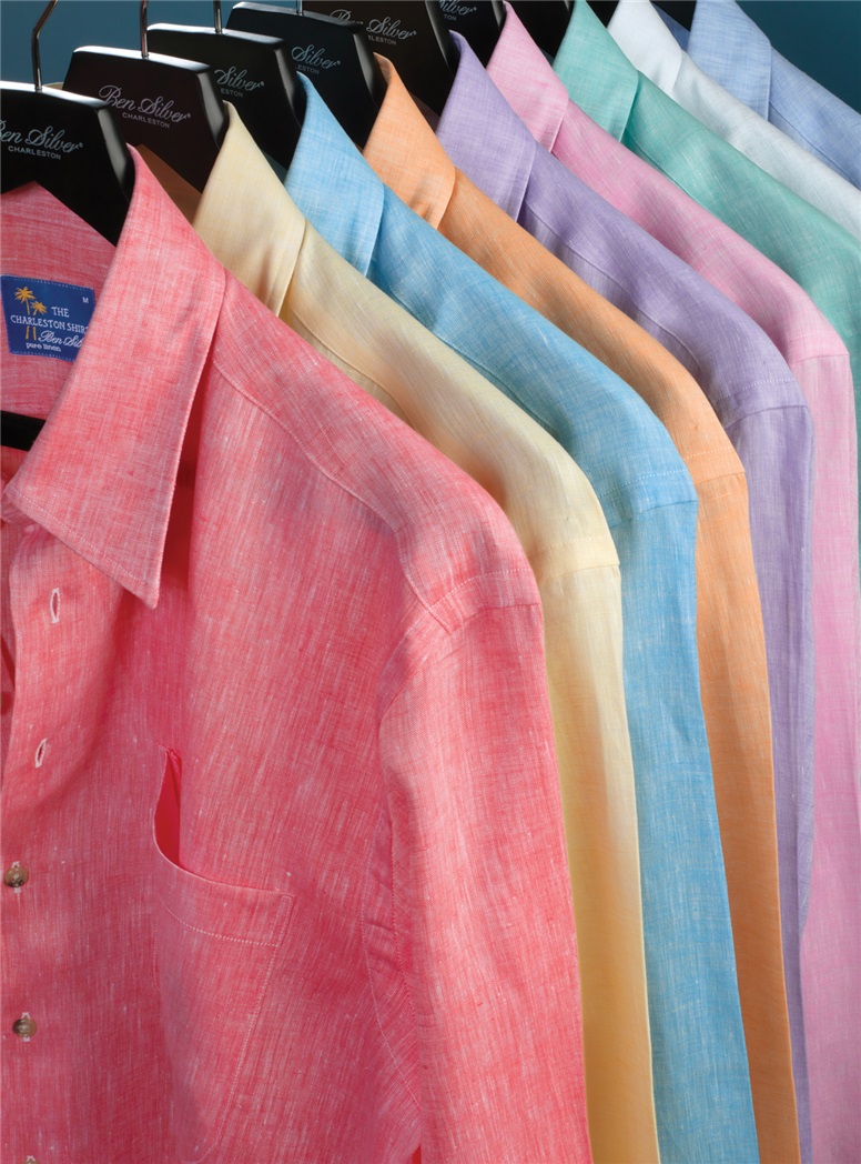 Orange Charleston Linen Shirt