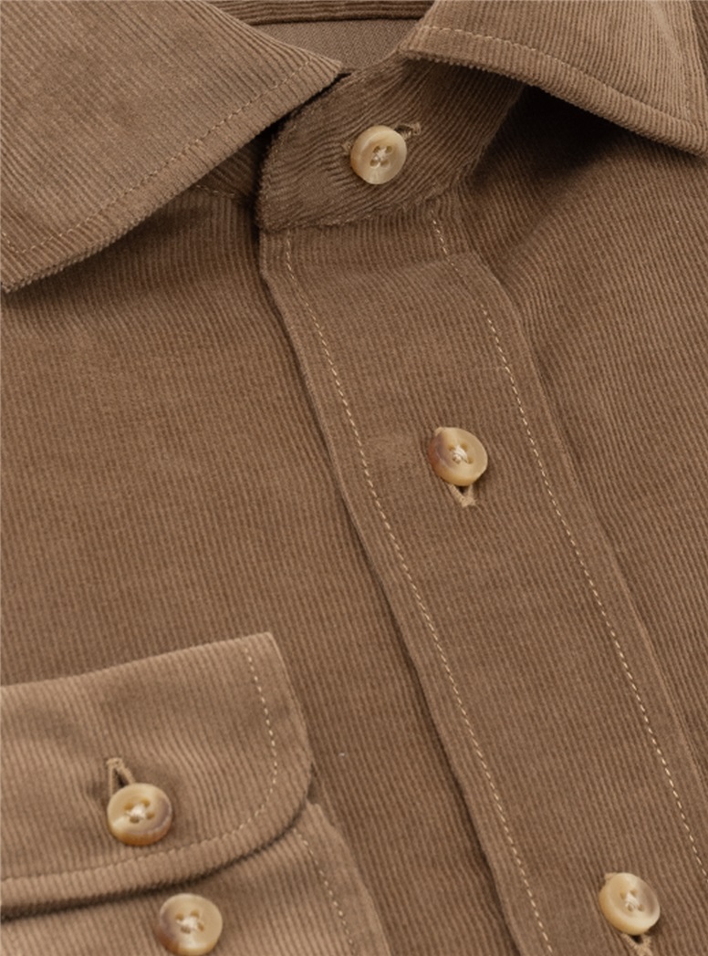 Corduroy Shirt in Beige