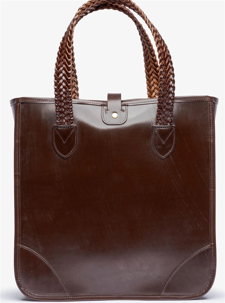 The Bodleian Bridle Leather Tote Bag in Dark Brown.