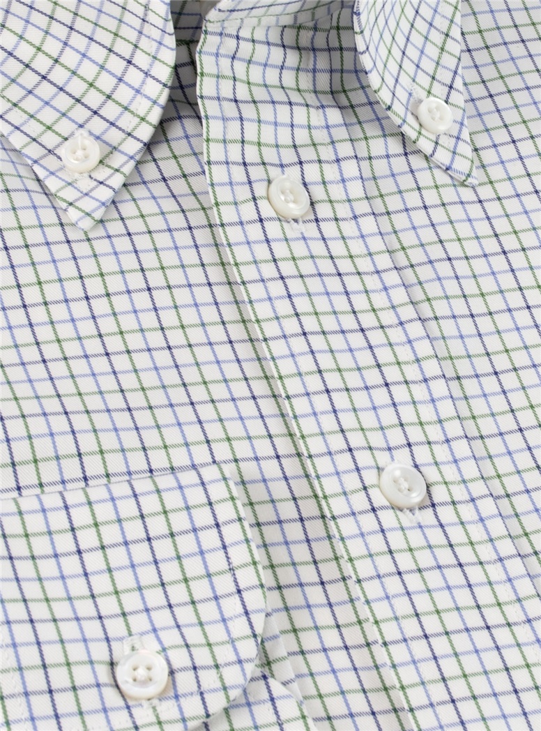 Green and Blue Tattersall Button Down
