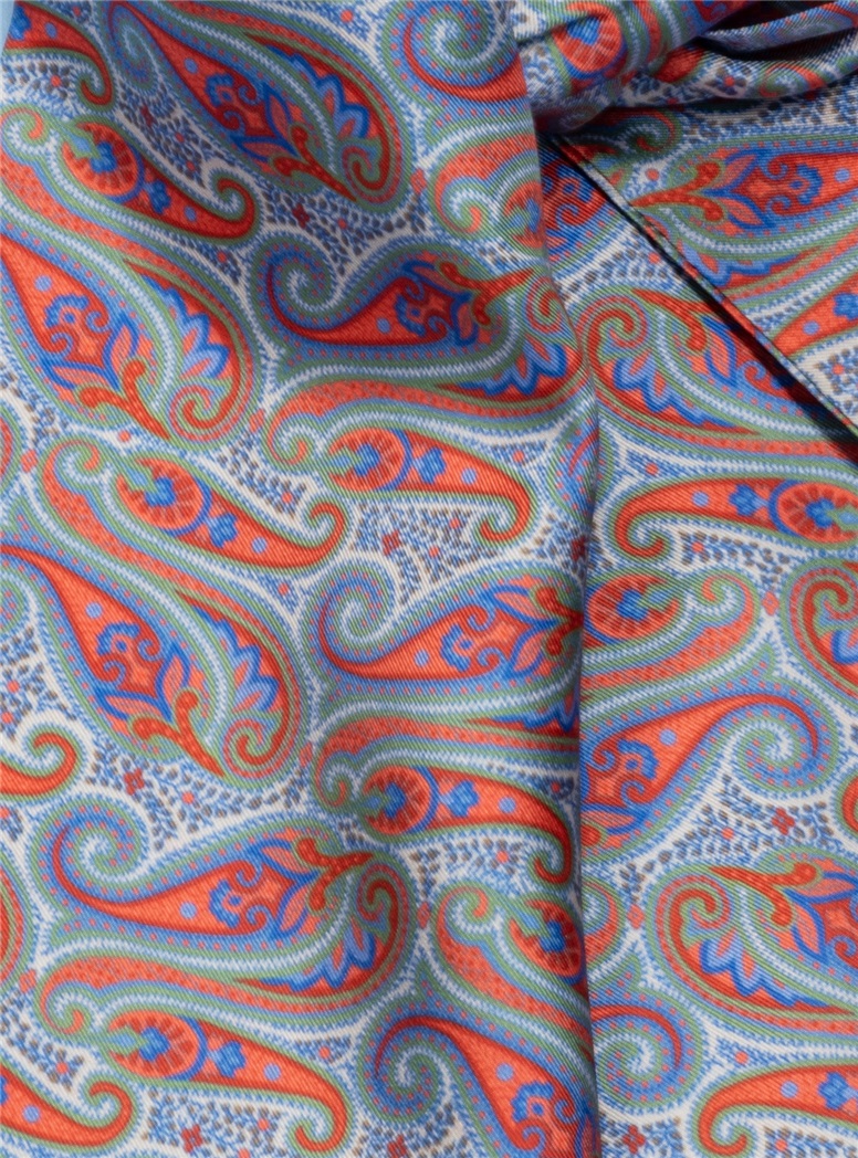 Silk Paisley Ascot in Sage