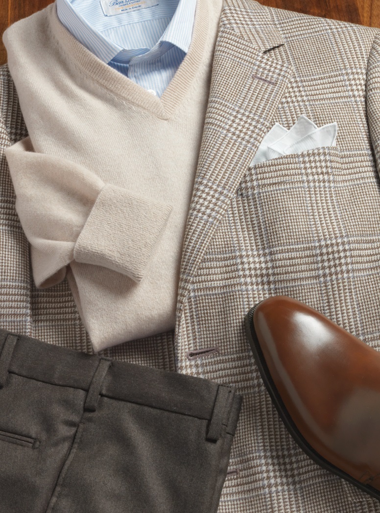Wool and Cashmere Glen Plaid Sport Coat