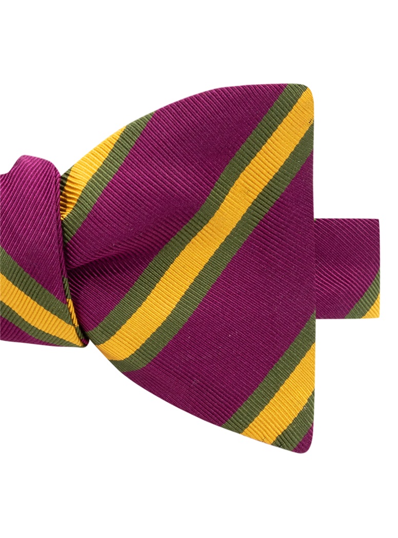 Mogador Striped Bow Tie in Plum