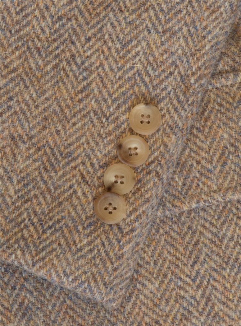 Wool Herringbone Sport Coat in Tan