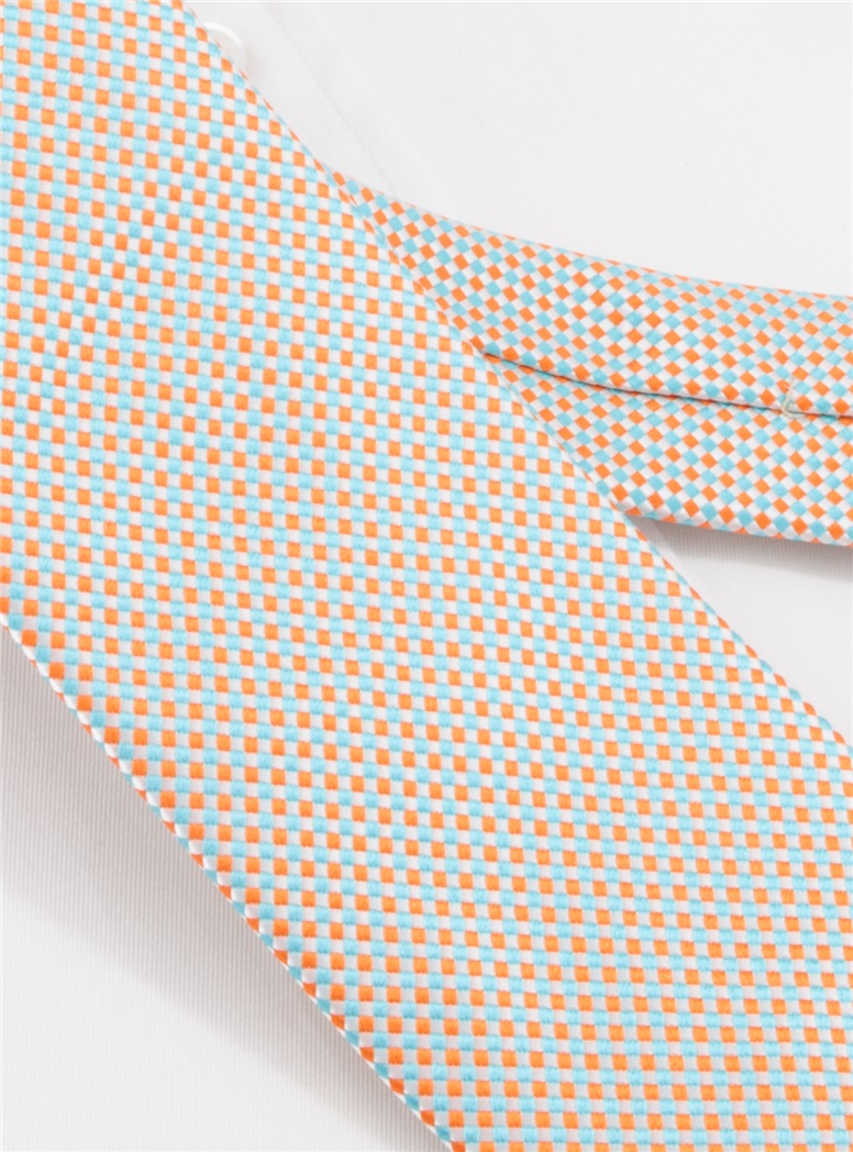 Silk Basketweave Tie in Orange and Violet