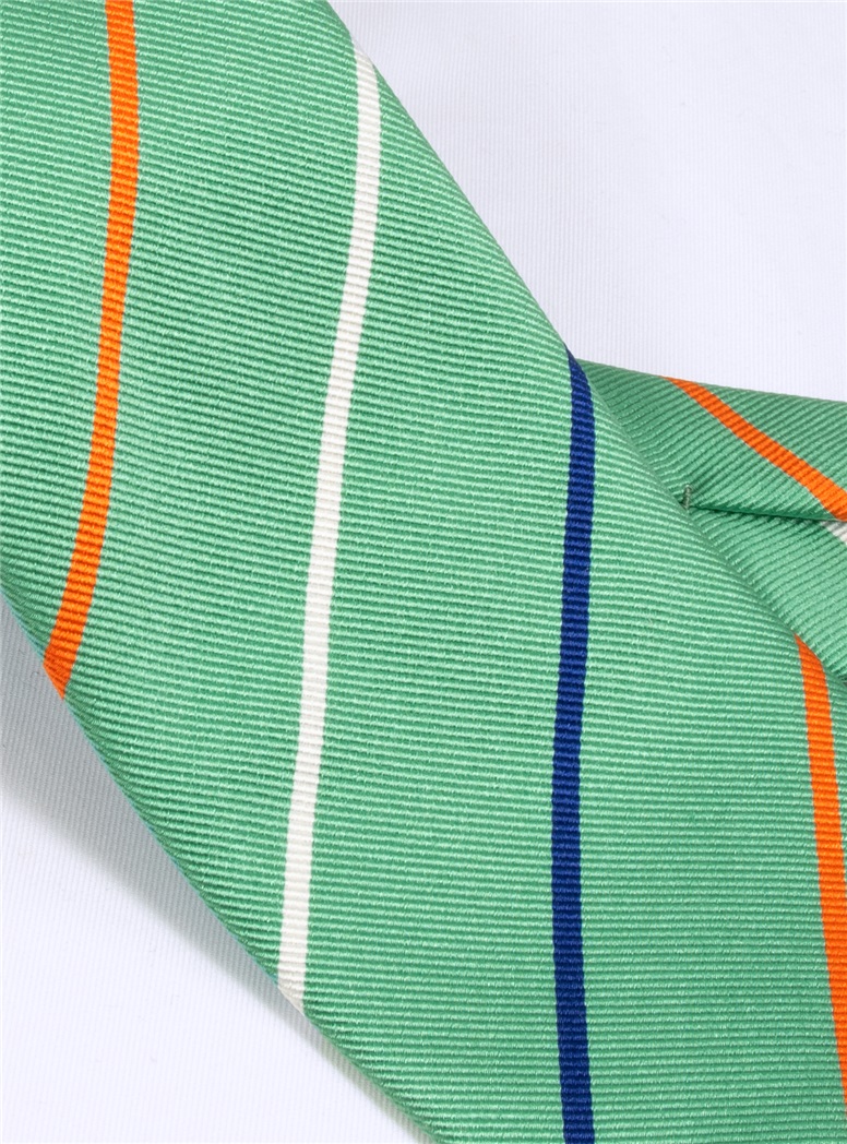 Silk Triple Stripe Tie in Mint