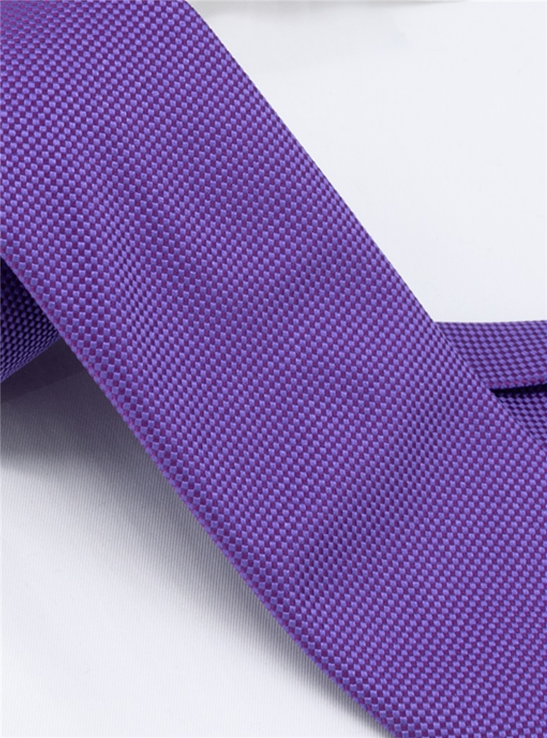 Silk Basketweave Tie in Violet