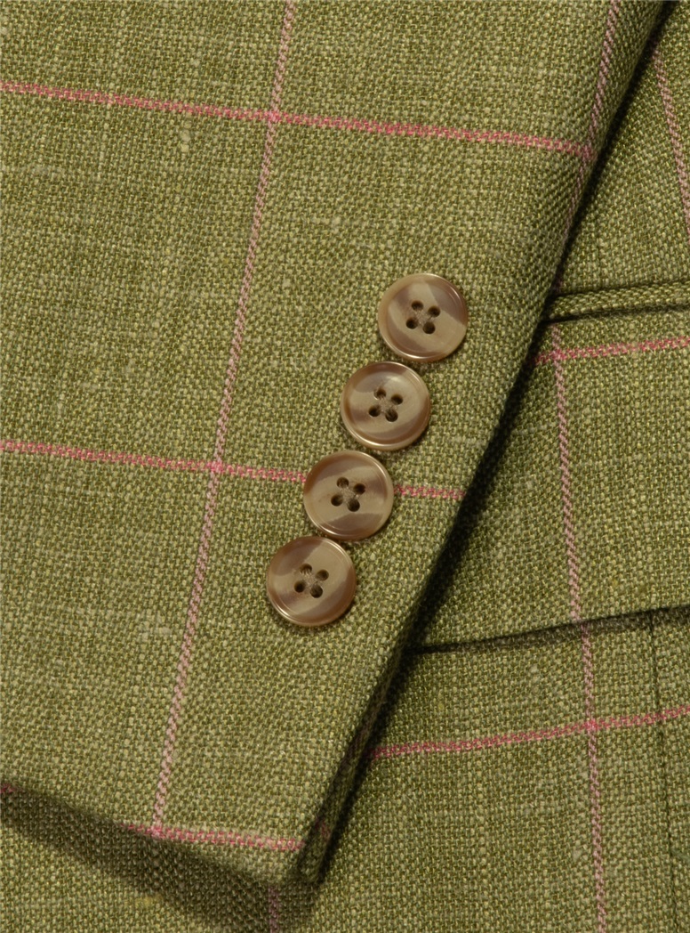 Wool Silk and Linen Olive Sport Coat