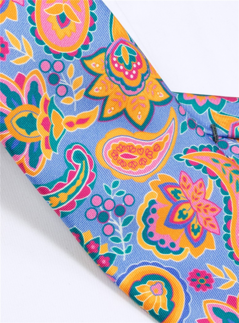 Floral Paisley Tie in Sky