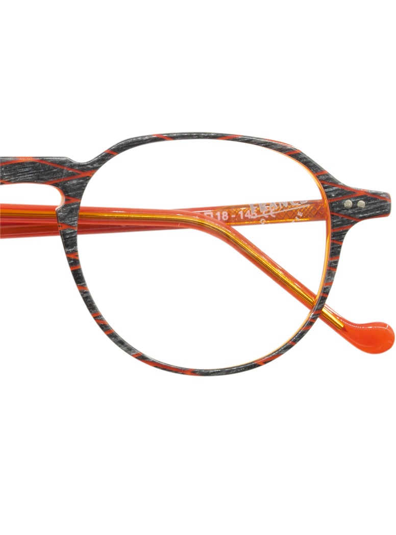 Delicate Semi Square Frame in Orange and Stone