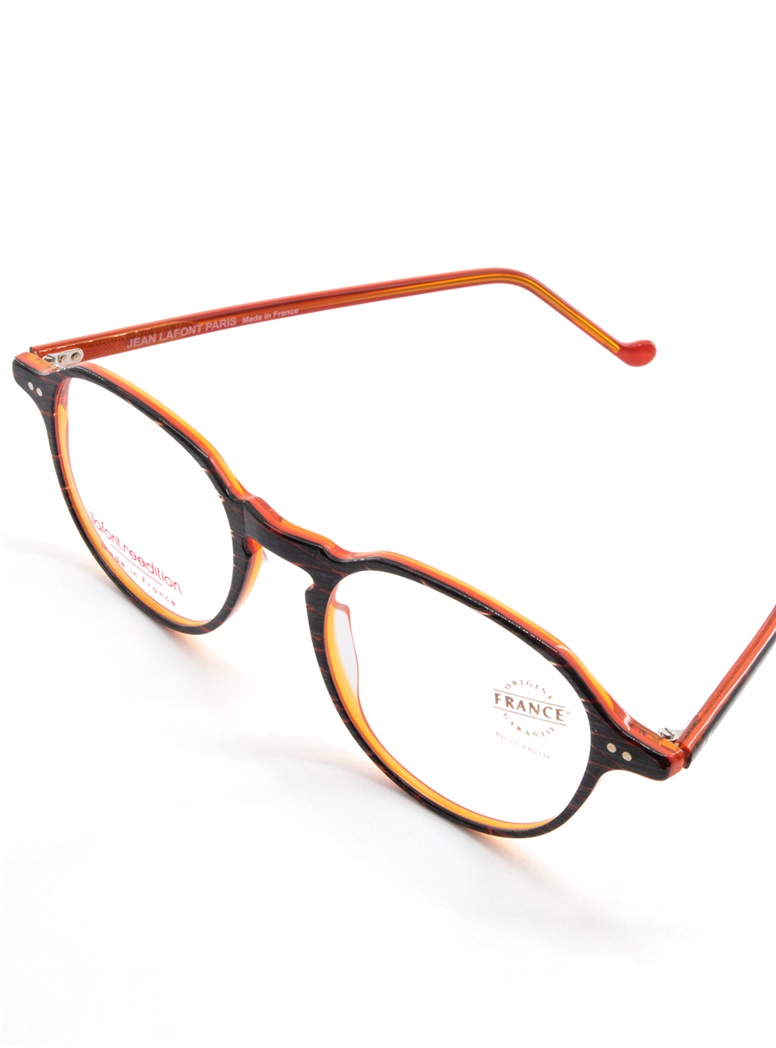 Delicate Semi Square Frame in Orange and Stone