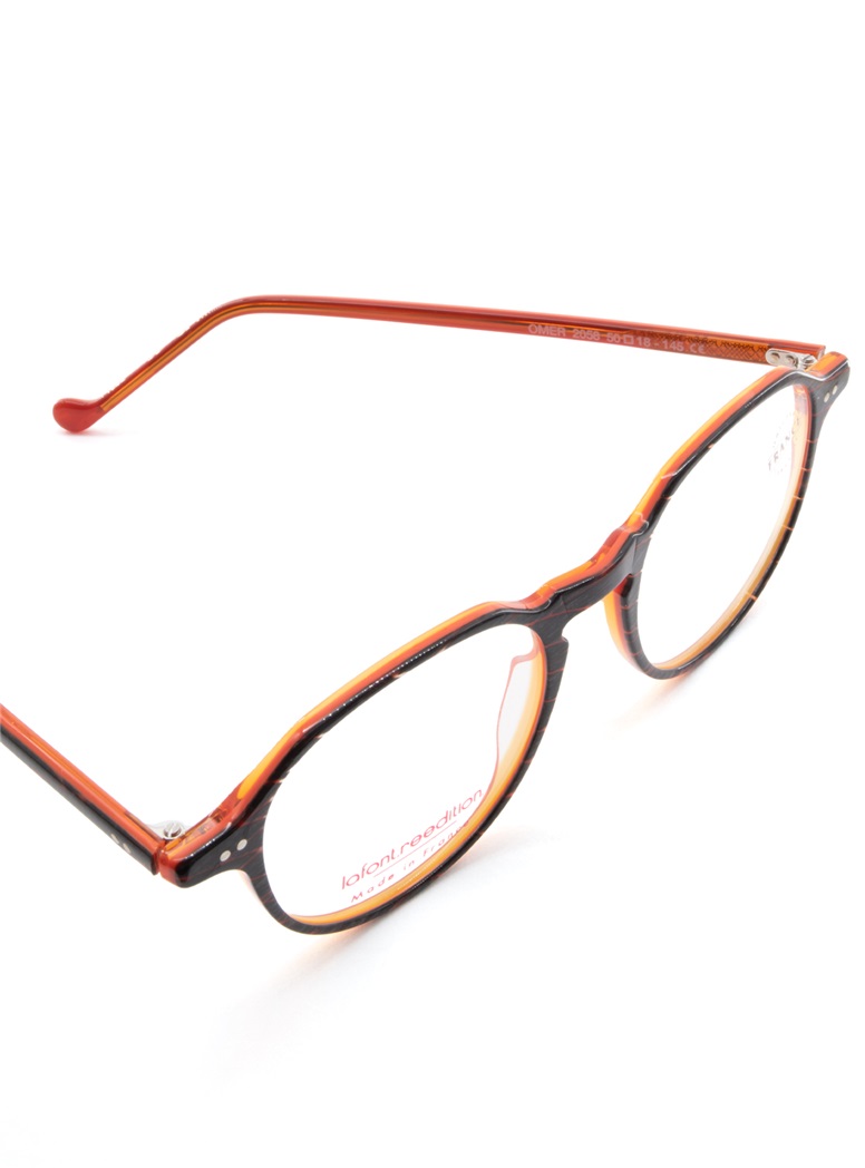 Delicate Semi Square Frame in Orange and Stone