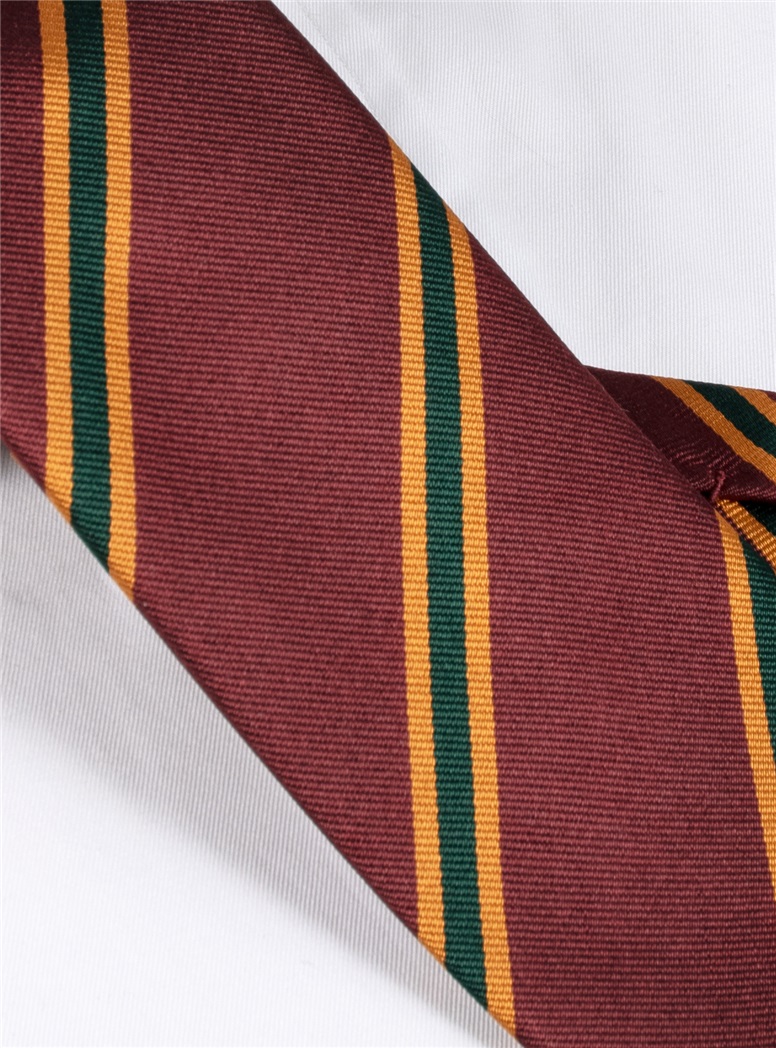 Silk Stripe Tie in Wine
