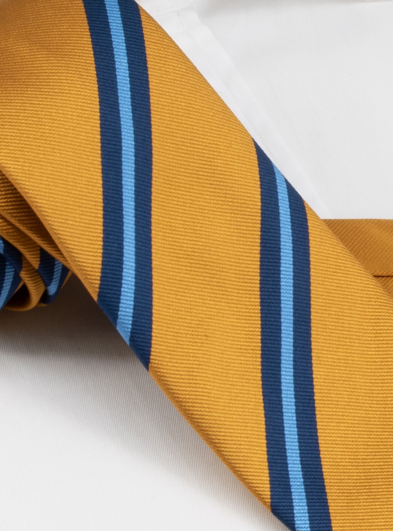 Silk Striped Tie in Marigold