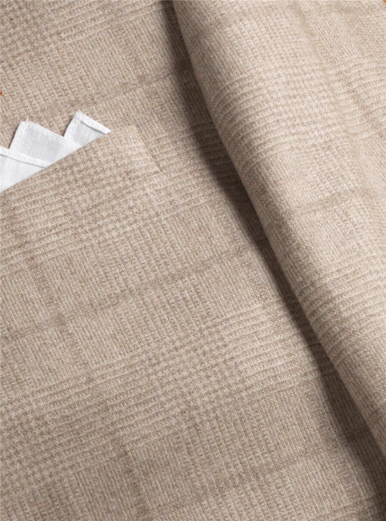 Cashmere Sport Coat with a Tan and Cream Windowpane