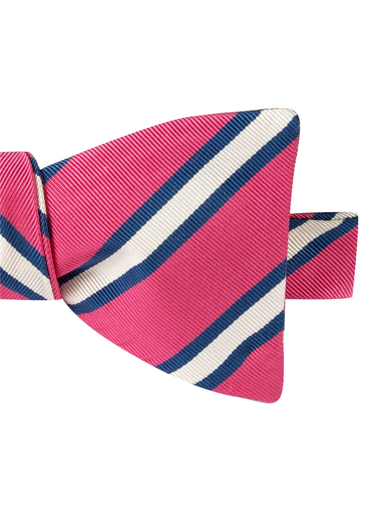 Mogador Striped Bow Tie in Magenta - The Ben Silver Collection