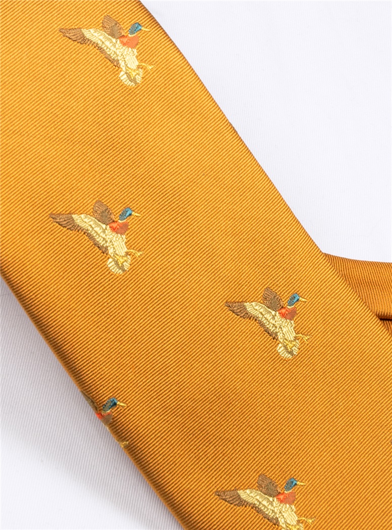 Silk Woven Mallard Tie in Bronze