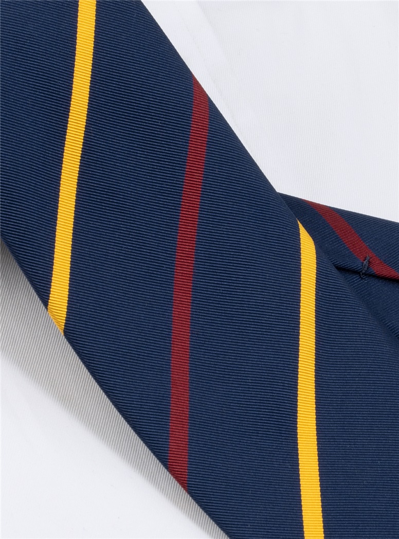 Mogador Double Bar Striped Tie in Navy - The Ben Silver Collection