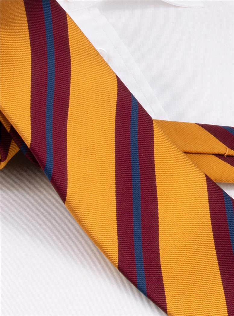 Silk Striped Tie in Amber