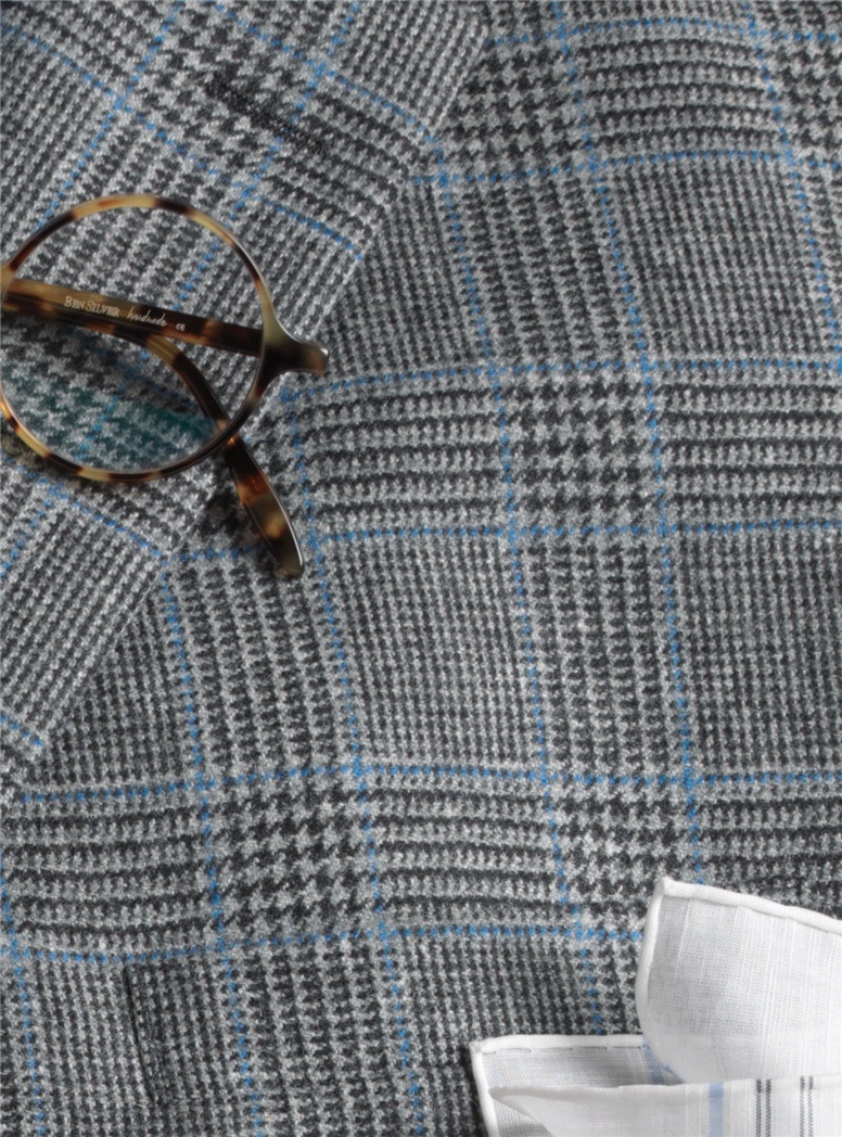 Cobalt and Charcoal Glen Plaid Sport Coat