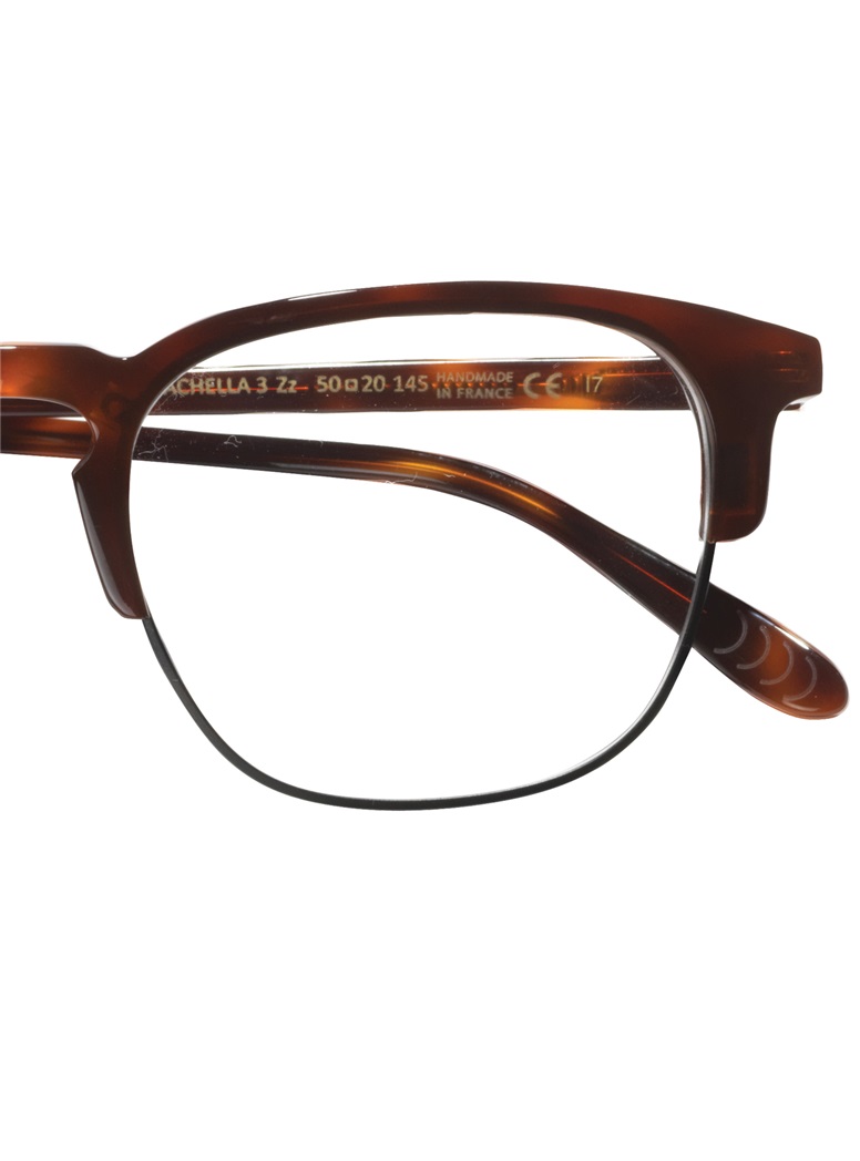 Traditional Brow Frame in Coffee with Charcoal Metal Rim