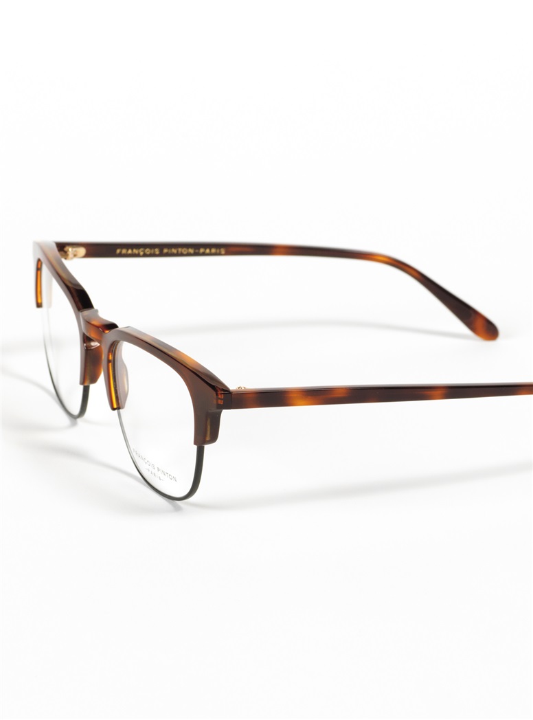 Traditional Brow Frame in Coffee with Charcoal Metal Rim