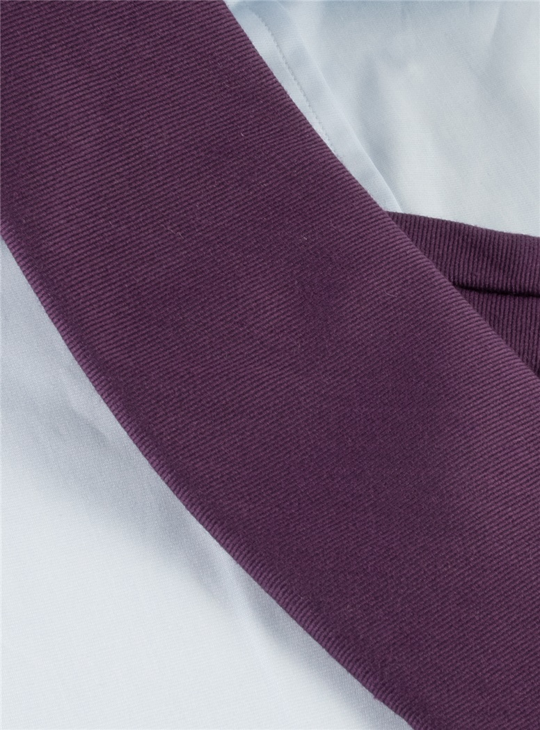 Silk and Wool Solid Tie in Purple
