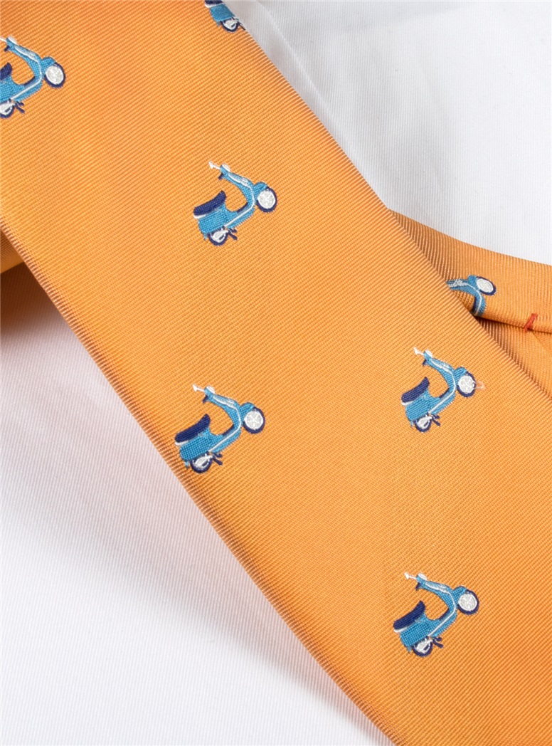 Jacquard Woven Scooter Tie in Apricot