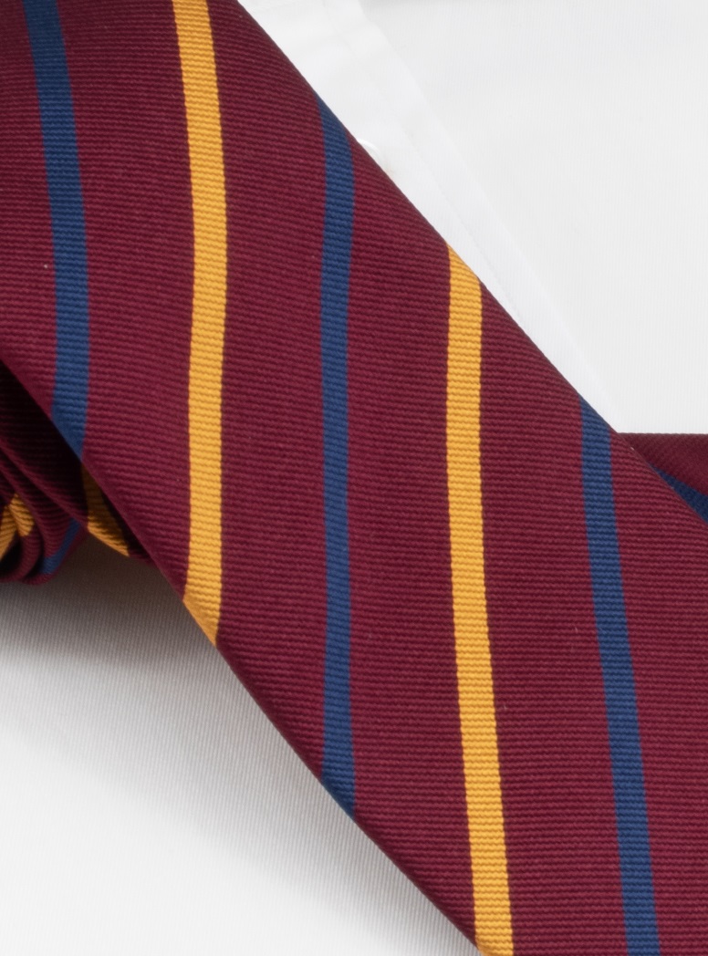 Silk Bar Stripe Tie in Wine
