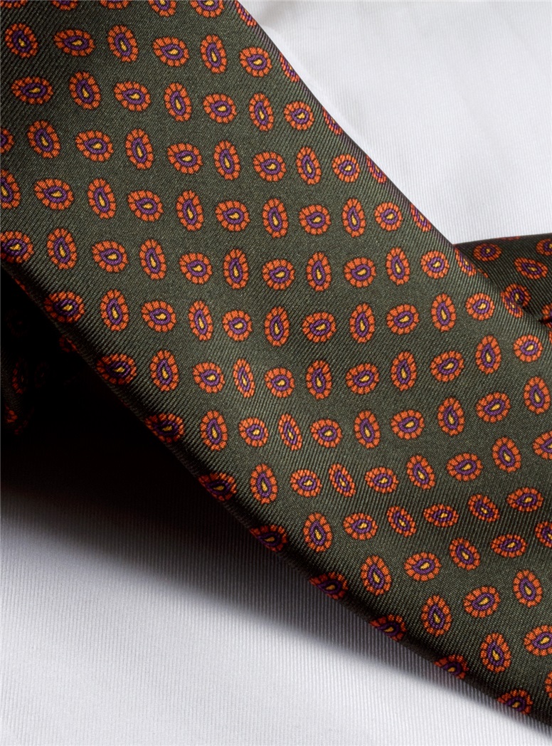 Printed Neat Tie in Green
