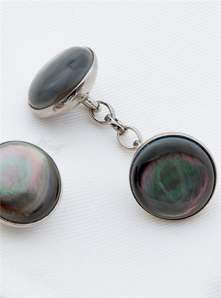 Smokey Mother of Pearl Cufflinks