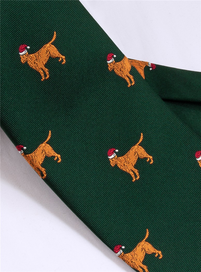 Christmas Lab Tie in Tartan