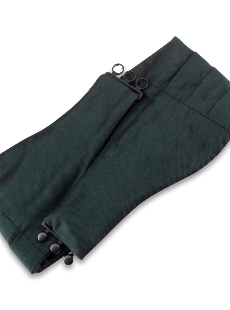 Faille Cummerbund in Forest Green