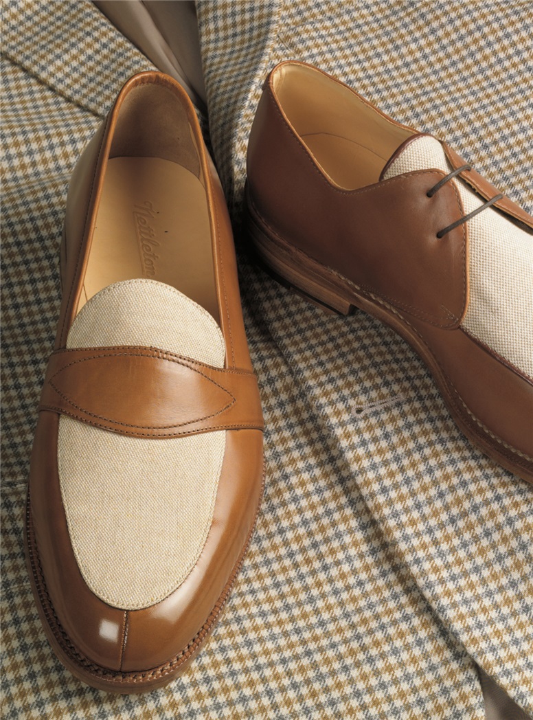 The Charleston Loafer in Whiskey and Linen - The Ben Silver Collection