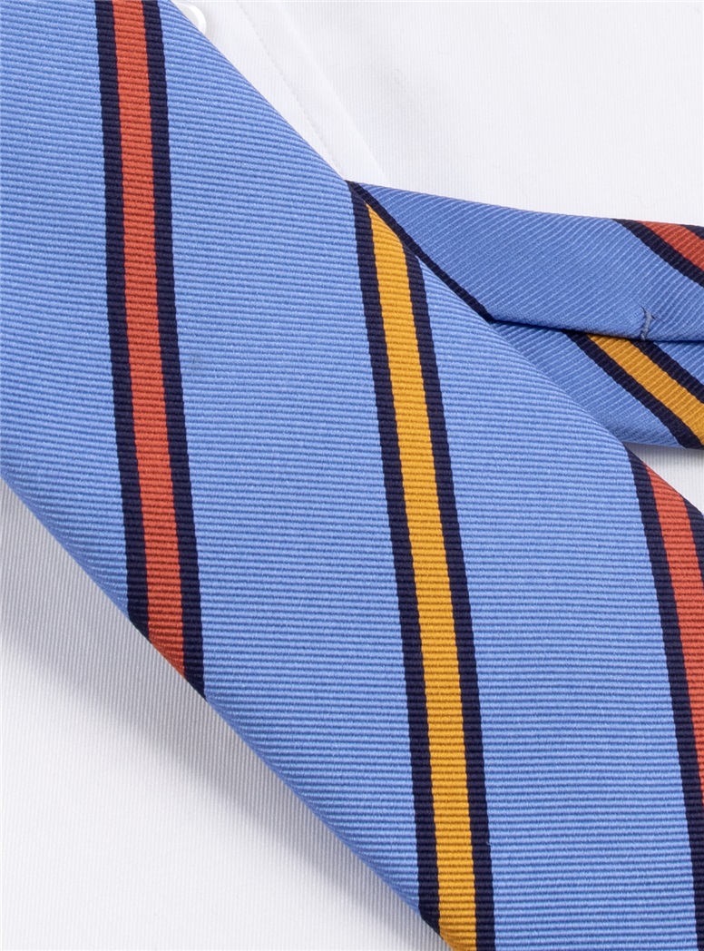 Silk Multi-Striped Tie in Sky