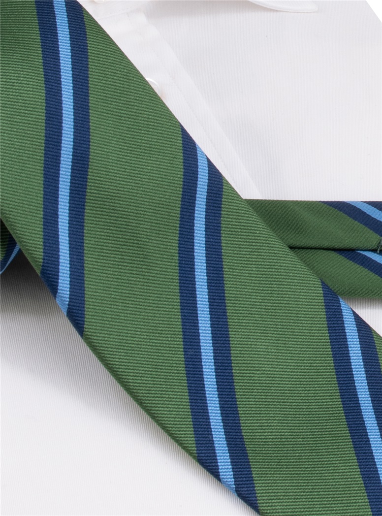 Silk Striped Tie in Fern