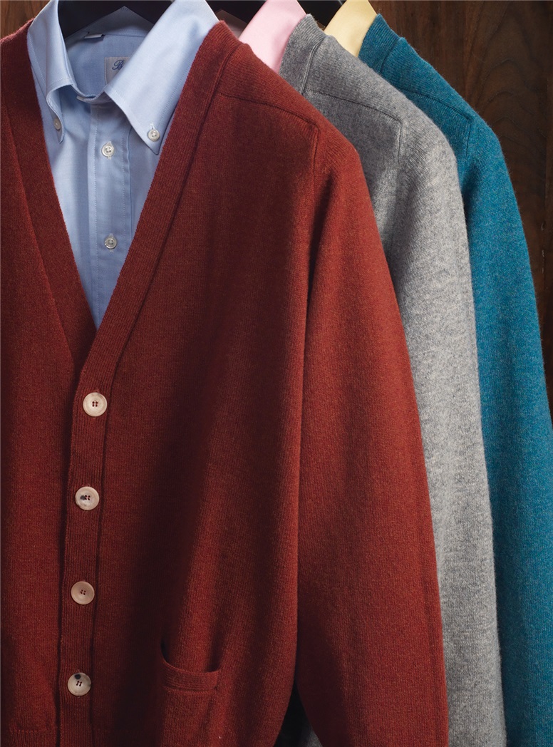 Lambswool V-neck Cardigan Sweaters