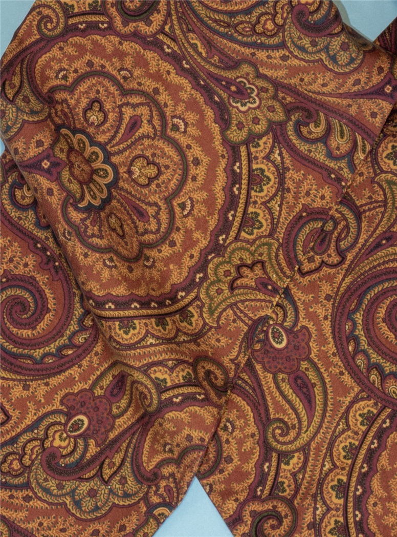 Large Paisley Printed Ascot in Copper