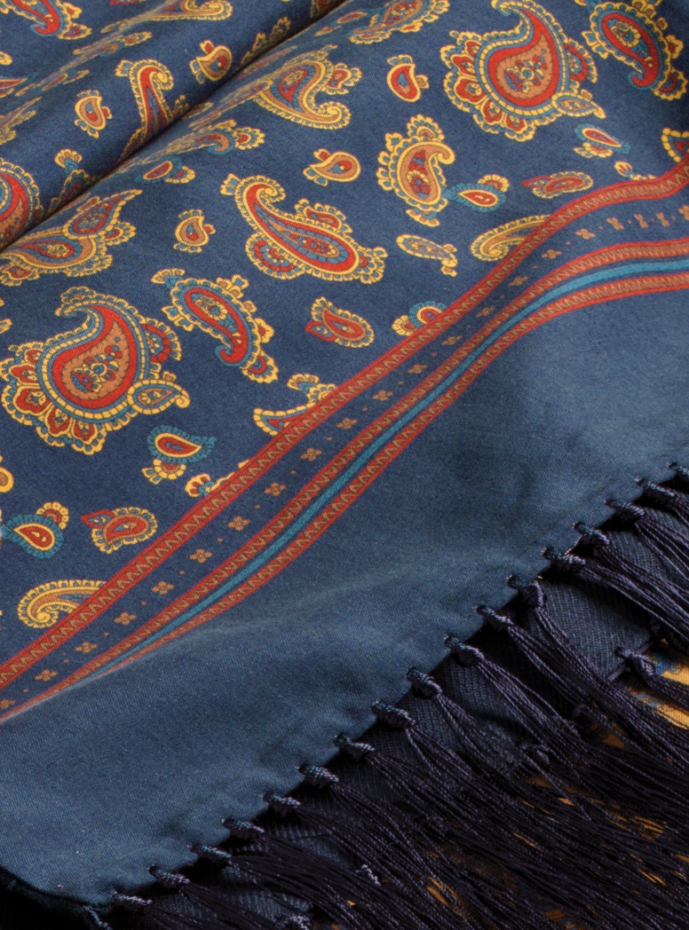 Wool and Silk Printed Paisley Scarves