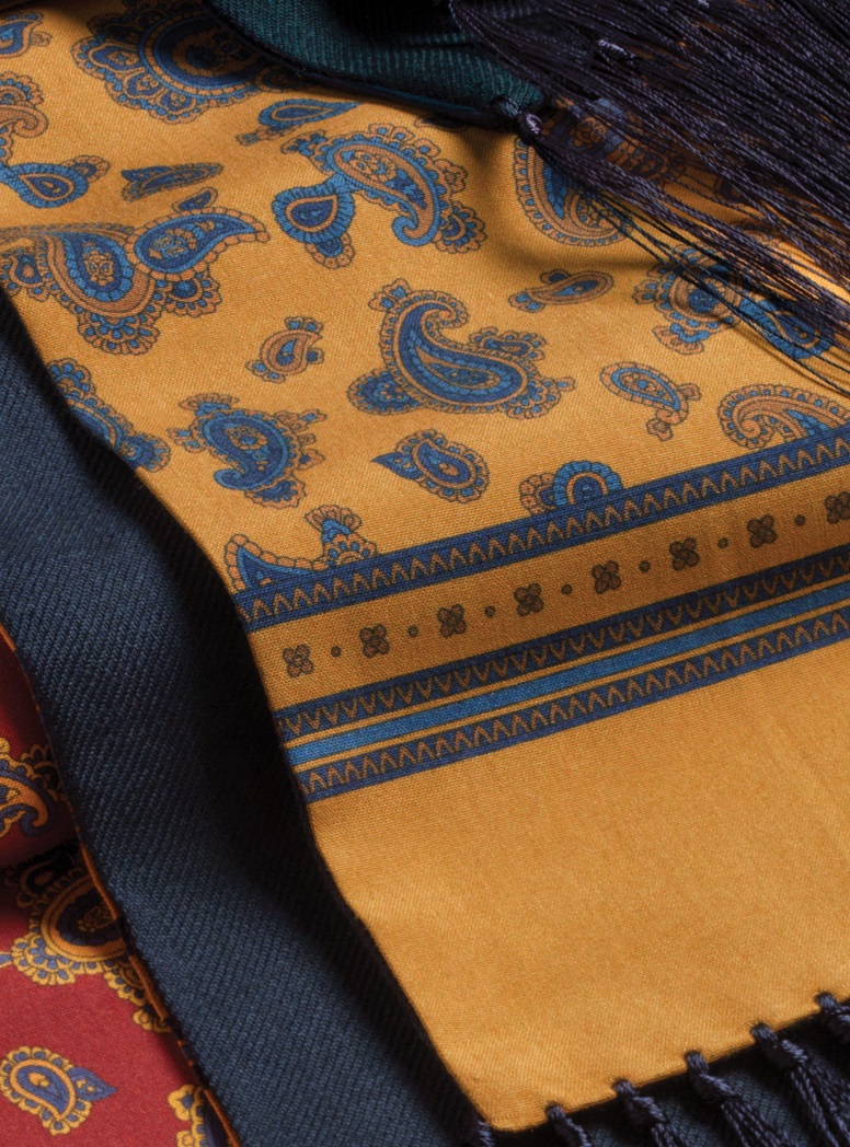 Wool and Silk Printed Paisley Scarves
