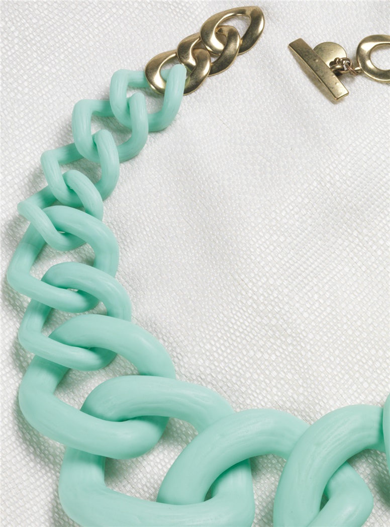 Graduated Link Necklace in Mint